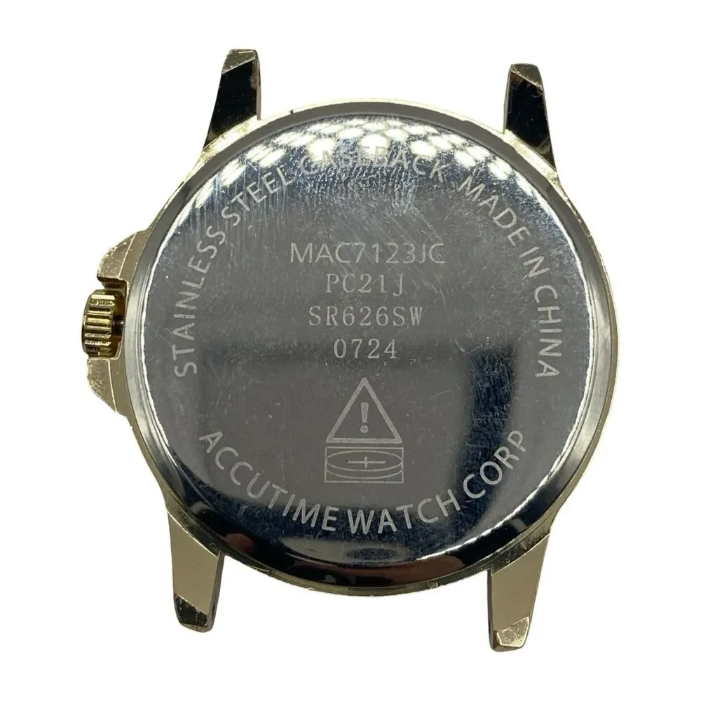 Accutime Watch Corp Men's Gold Tone Quartz Watch Running